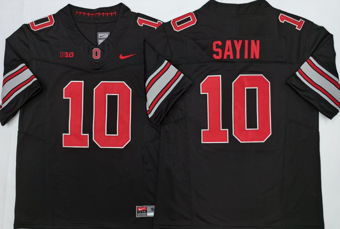 Custom Julian Sayin #10 Ohio State Buckeyes Scarlet White Black Limited Football Jersey -All Stitched