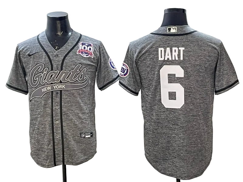 Custom Cam Skattebo Jaxson Dart Giants Gray Camo Royal Stitched Baseball Jersey -All Stitched