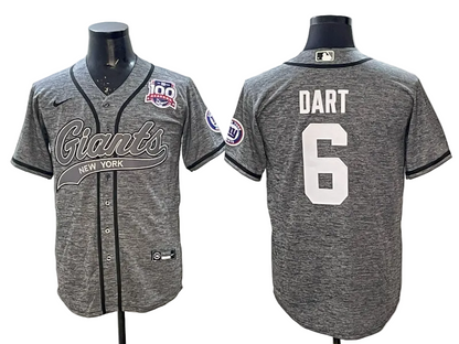 Custom Cam Skattebo Jaxson Dart Giants Gray Camo Royal Stitched Baseball Jersey -All Stitched