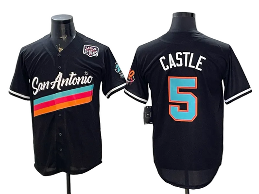 2026 Stephon Castle Dylan Harper De'Aaron Fox Victor Wembanyama San Antonio Spurs Baseball Jersey -All Stitched
