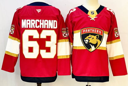 Custom 2026 Panther Home Red Premium All Stitched Hockey Jersey