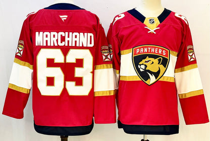 Custom Brady Tkachuk Panthers Home Red Hockey Jersey -All Stitched