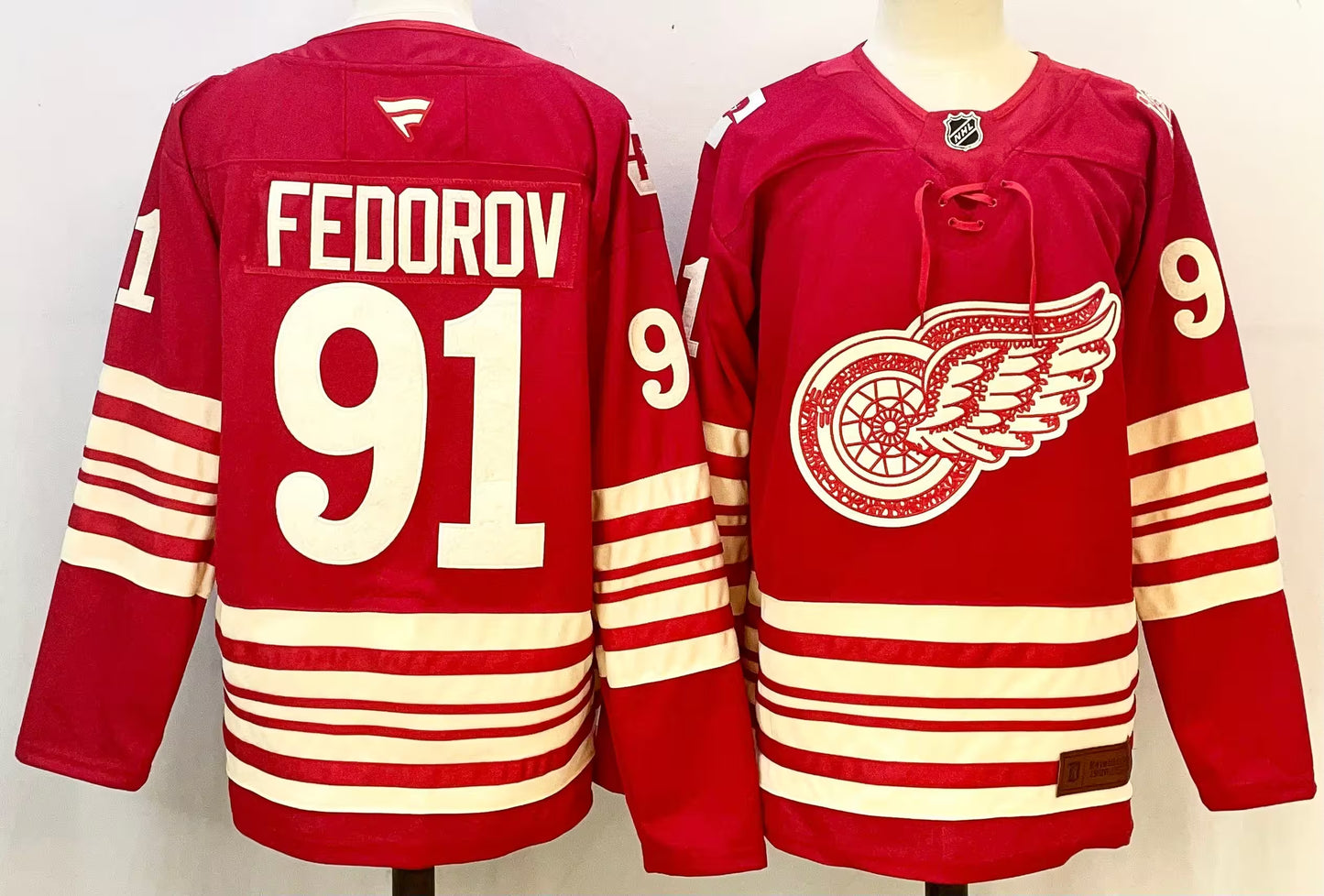 Custom 2026 Wings Centennial Red Premium All Stitched Hockey Jersey