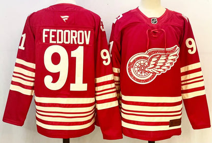 Custom 2026 Wings Centennial Red Premium All Stitched Hockey Jersey