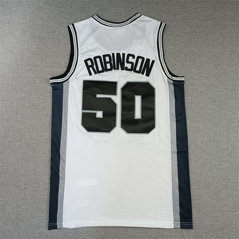 David Robinson San Antonio Spurs 1998-99 Black White Baskeball Jersey -All Stitched