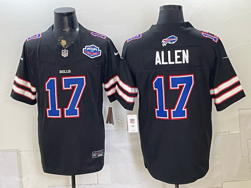 Custom Josh Allen Bills Gold Black Gray Split Limited Jersey -All Stitched