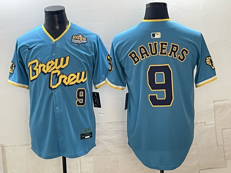 Custom Jake Bauers 2026 World Series Powder Blue Baseball Jersey -All Stitched
