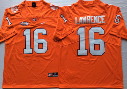 Men's Clemson Tigers Trevor Lawrence #16 Vapor Orange Purple White Football Jersey -All Stitched