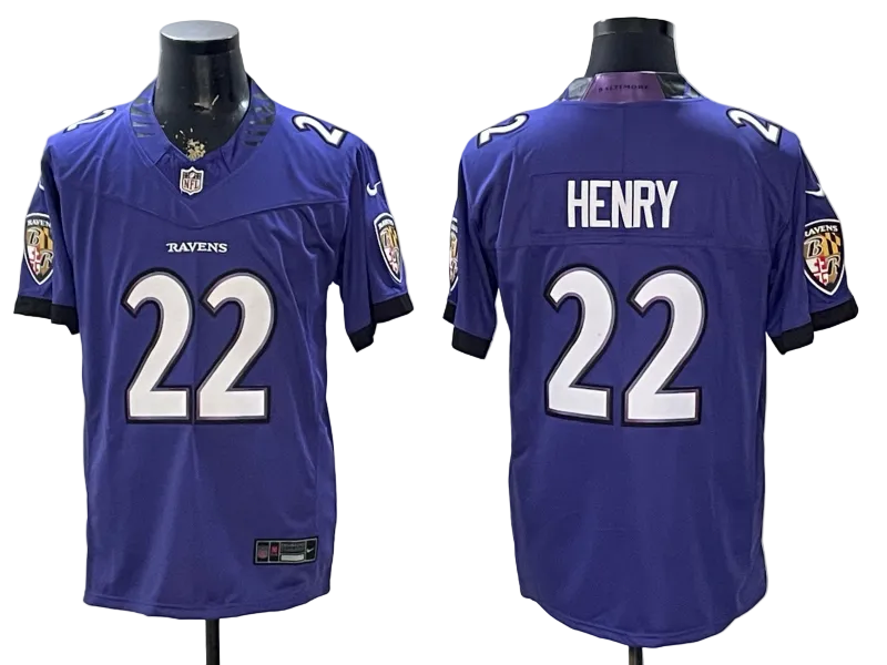 Custom Derrick Henry White Black Purple Alternate Limited Football Jersey -All Stitched