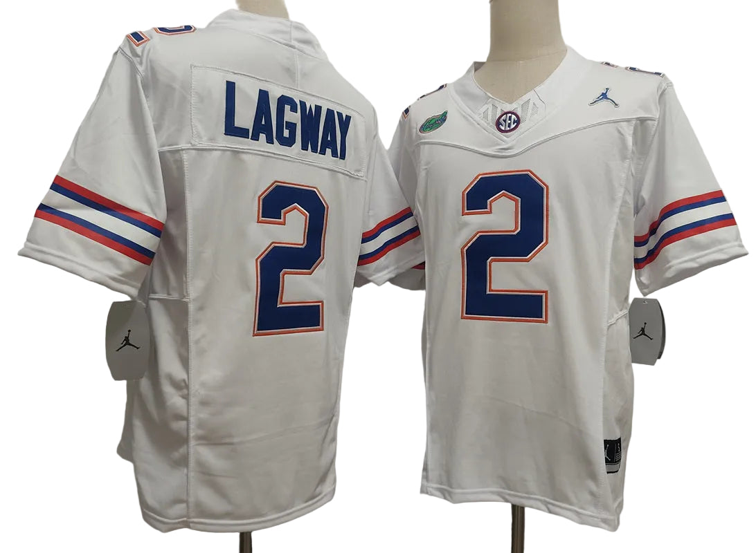 Custom DJ Lagway #2 Florida Gators Royal White Black Limited Football Jersey -All Stitched