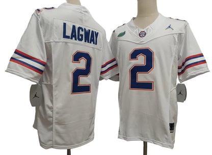 Custom DJ Lagway #2 Florida Gators Royal White Black Limited Football Jersey -All Stitched