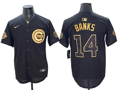 Custom Cubs Black Gold Limited Baseball Jersey -All Stitched