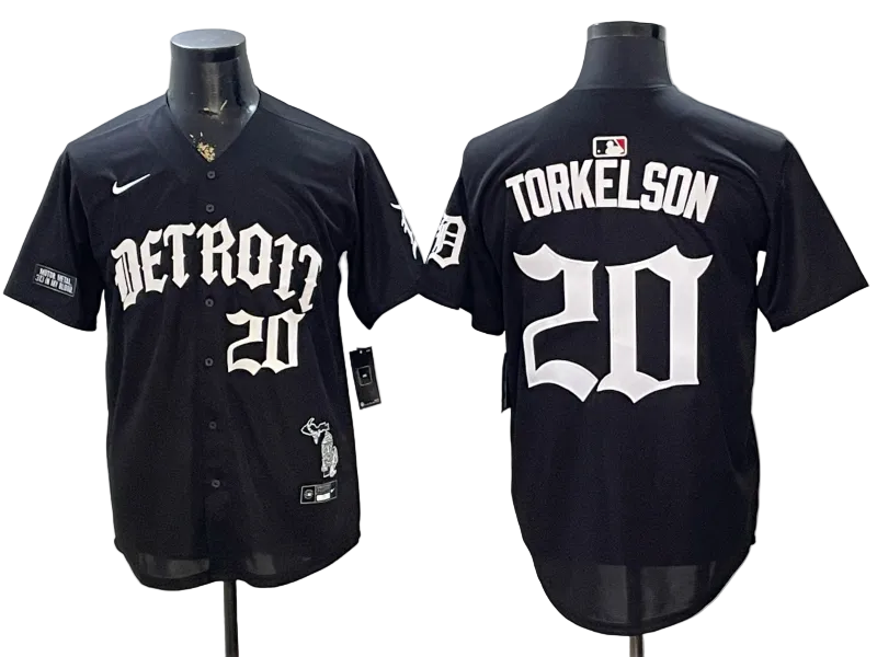 2026 Custom Tigers Old English Edition Black Limited Baseball Jersey -All Stitched