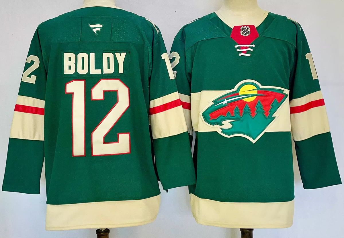 Custom Brock Faber Wild Home Green Hockey Jersey -All Stitched