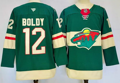 Custom Brock Faber Wild Home Green Hockey Jersey -All Stitched