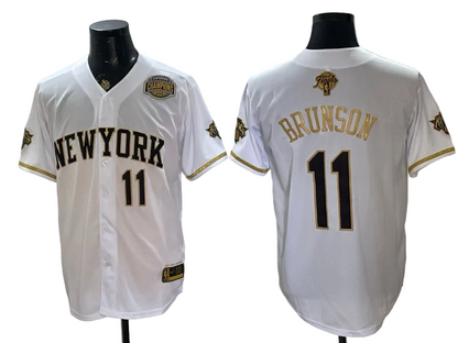 Custom Men's Jalen Brunson OG Anunoby 2026 Finals Champions Always Baseball Jersey -All Stitched