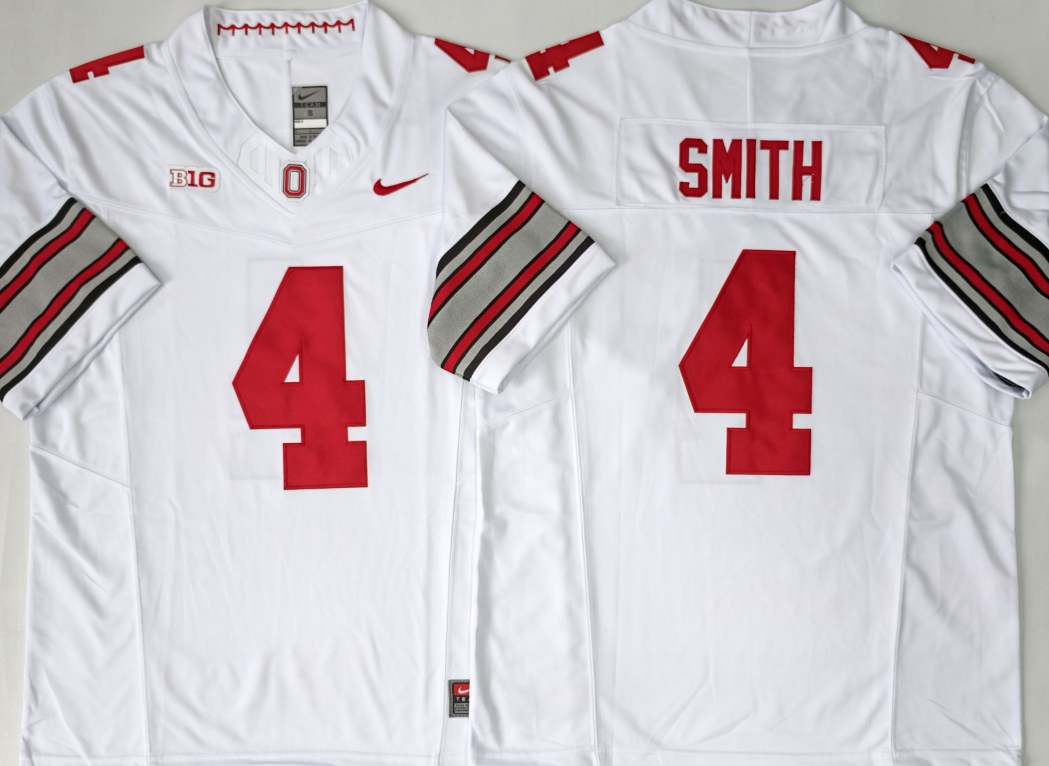 Custom Jeremiah Smith #4 Ohio State Buckeyes Scarlet White Black 2026 Tunnel Vision Limited Football Jersey -All Stitched