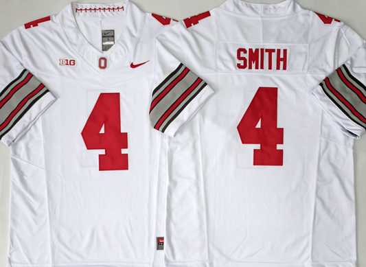 Custom Jeremiah Smith #4 Ohio State Buckeyes Scarlet White Black 2026 Tunnel Vision Limited Football Jersey -All Stitched
