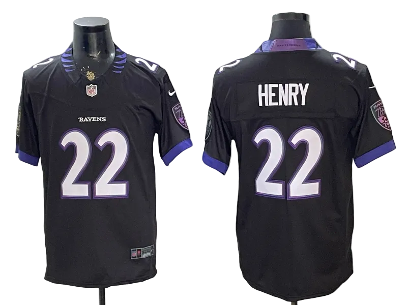 Custom Derrick Henry White Black Purple Alternate Limited Football Jersey -All Stitched