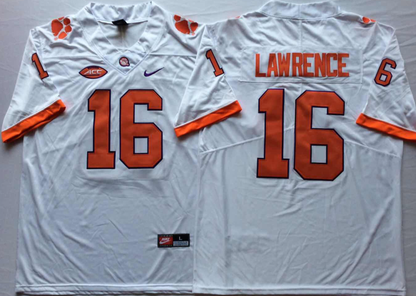 Men's Clemson Tigers Trevor Lawrence #16 Vapor Orange Purple White Football Jersey -All Stitched