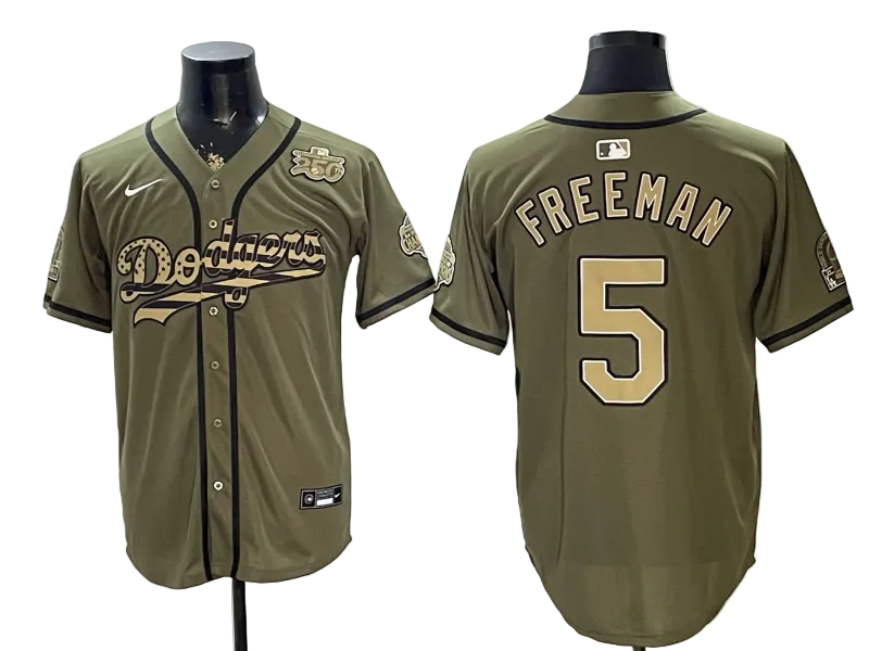 Olive 2026 Armed Forces Day Baseball Jersey -All Stitched