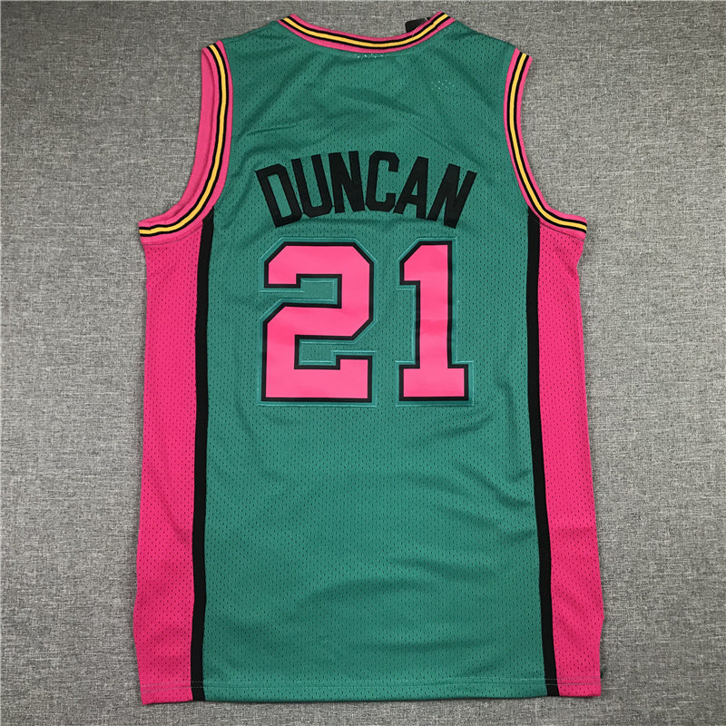 Tim Duncan San Antonio Spurs Throwback Baskeball Jersey -All Stitched