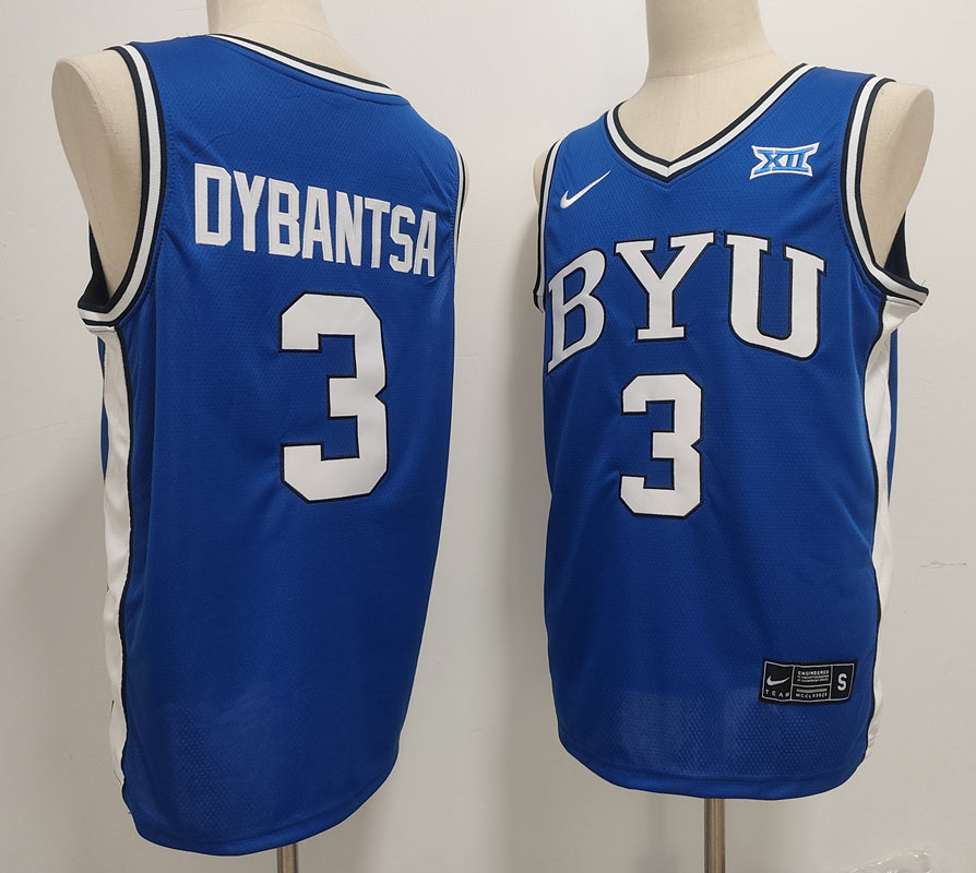 Custom AJ Dybantsa #3 BYU Cougars Royal White Black Basketball Jersey -All Stitched