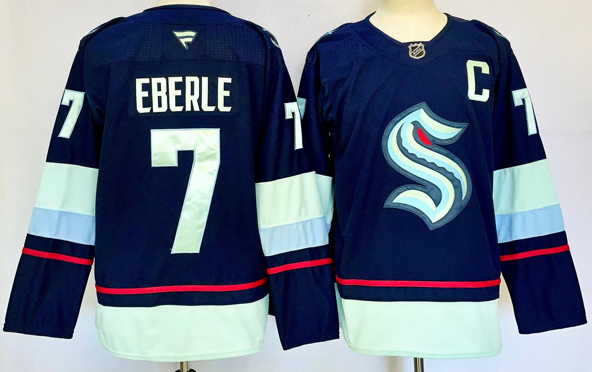Custom Name Number Seattle Kraken Home Deep Sea Blue Alternate Black Hockey Jersey -All Stitched
