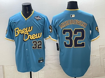 Custom Jacob Misiorowski 2026 World Series Powder Blue Baseball Jersey -All Stitched