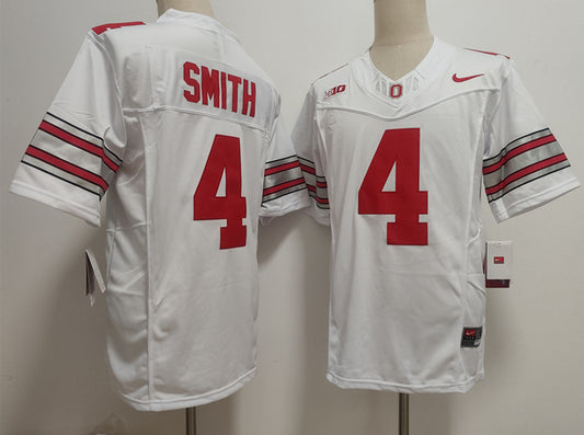 Men's Ohio State Buckeyes #4 Jeremiah Smith White Red Black Vapor Jersey -All Stitched