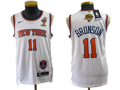 2026 OG Anunoby Jalen Brunson Josh Hart Karl-Anthony Towns Jose Alvarado Black Blue White Baskeball Jersey -All Stitched