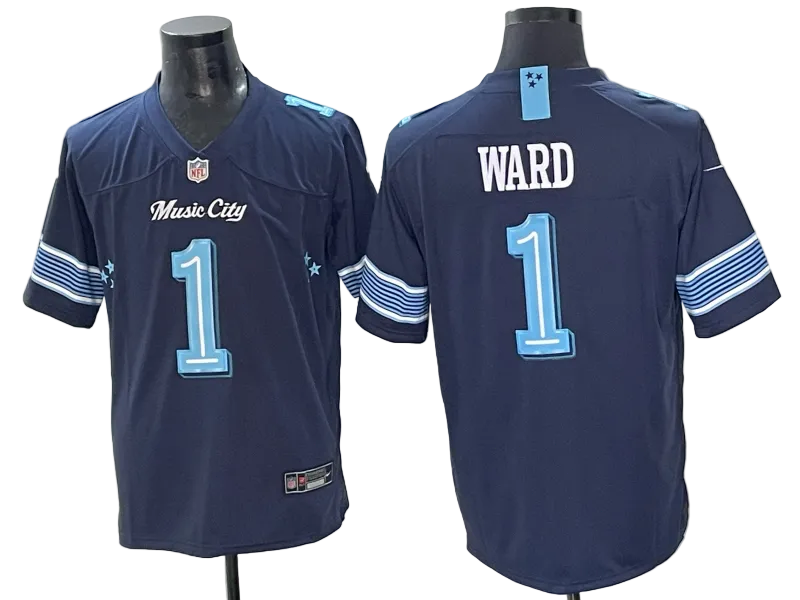 Custom Titans 2026 Rivalries Collection Navy Limited Football Jersey -All Stitched