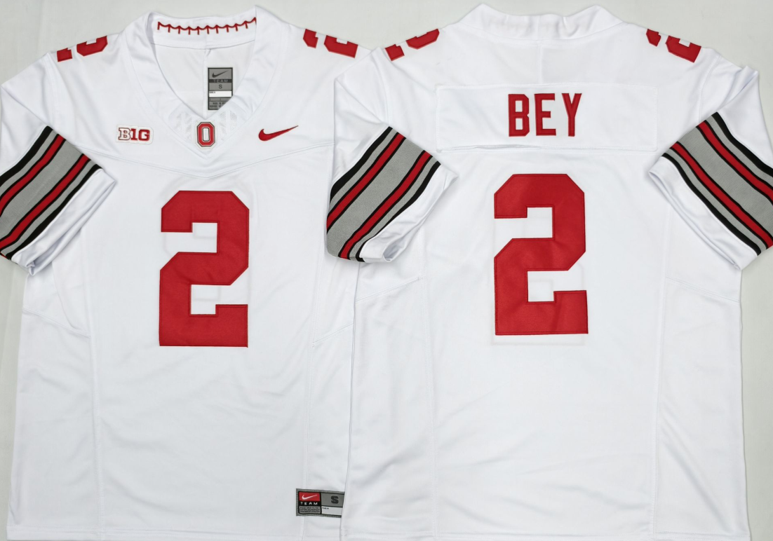 Custom Legend Bey #2 Ohio State Buckeyes Scarlet White Black Limited Football Jersey -All Stitched