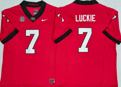 Men's Lawson Luckie Black Vapor Jersey #7 Red White Stranger Things Edition-All Stitched