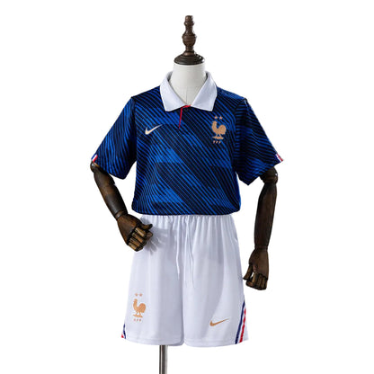 Custom Youth France 2026 Home Blue Soccer Jersey Kit Set– Personalized Name & Number