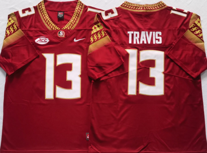 Custom Jordan Travis #13 Florida State Seminoles Garnet Green Black White Limited Football Jersey -All Stitched