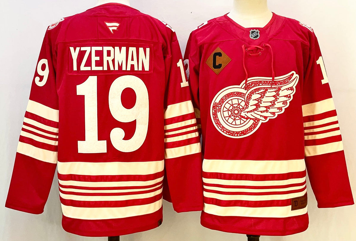 Custom Dylan Larkin Red Wings Centennial Premium Red Hockey Jersey -All Stitched