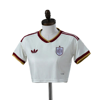 Women's Spain 2026 Home White Cropped Soccer Jersey