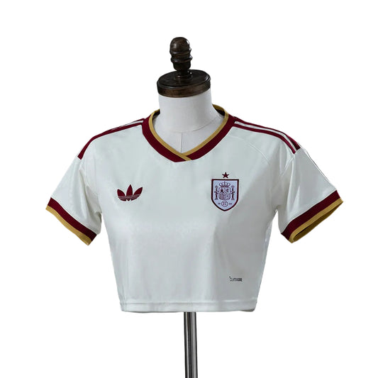 Women's Spain 2026 Home White Cropped Soccer Jersey