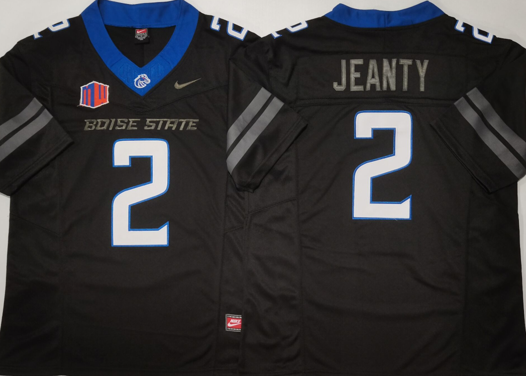 Custom Ashton Jeanty #2 Boise State Broncos Orange Royal White Black Limited Football Jersey -All Stitched