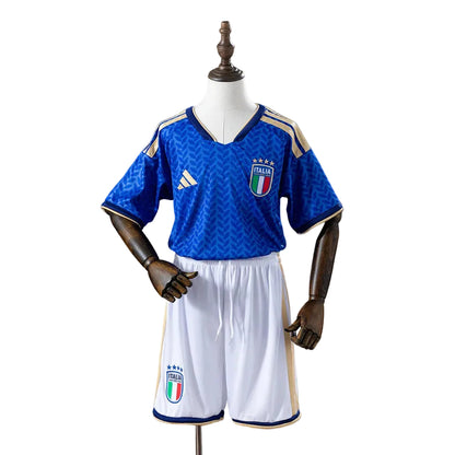 Custom Youth Italy 2026 Home Blue Soccer Jersey Kit Set– Personalized Name & Number