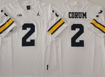 Custom Blake Corum #2 Michigan Wolverines Maize Navy White Limited Football Jersey -All Stitched