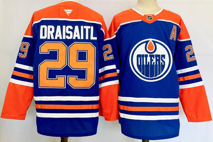 Custom Leon Draisaitl Stuart Skinner Oilers Home Royal Hockey Jersey -All Stitched