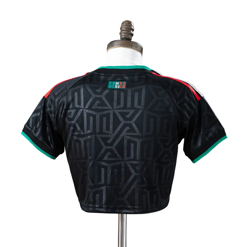 Women's Mexico 2026 Third Away Black Cropped Soccer Jersey