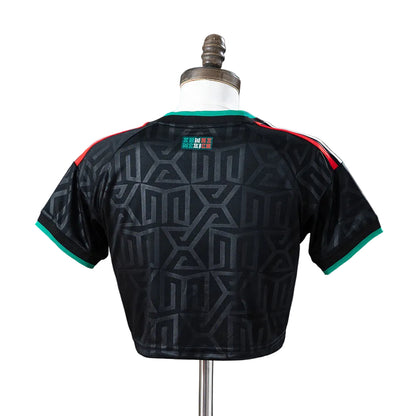 Women's Mexico 2026 Third Away Black Cropped Soccer Jersey