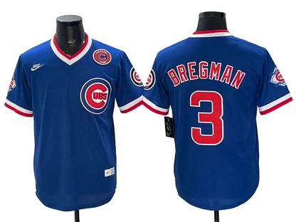 Custom Cubs Throwback Royal Collection Limited Baseball Jersey -All Stitched