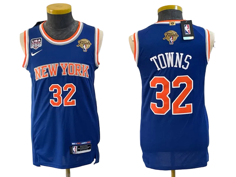 2026 OG Anunoby Jalen Brunson Josh Hart Karl-Anthony Towns Jose Alvarado Black Gold Baskeball Jersey -All Stitched