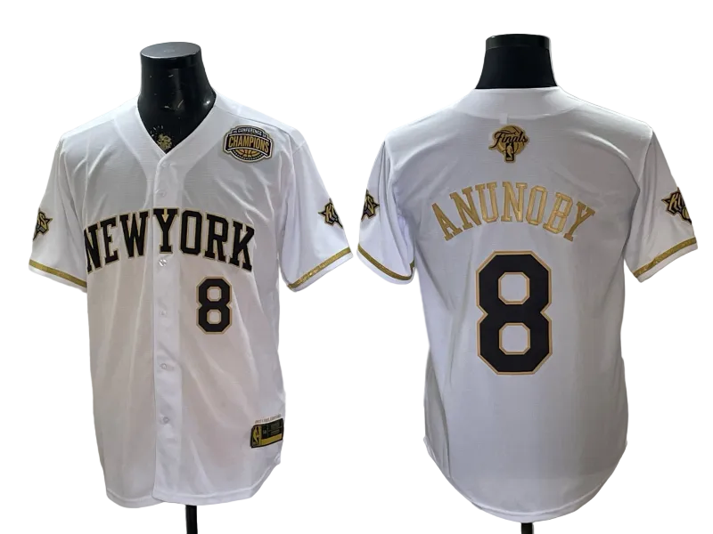 Custom Men's Jalen Brunson OG Anunoby 2026 Finals Champions Always Baseball Jersey -All Stitched