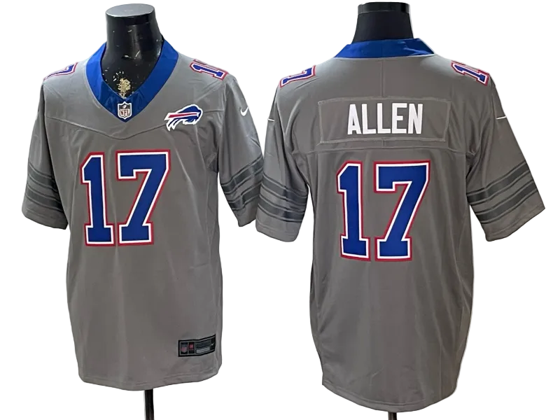 Custom Josh Allen Bills Gray Nickel City Limited Jersey -All Stitched