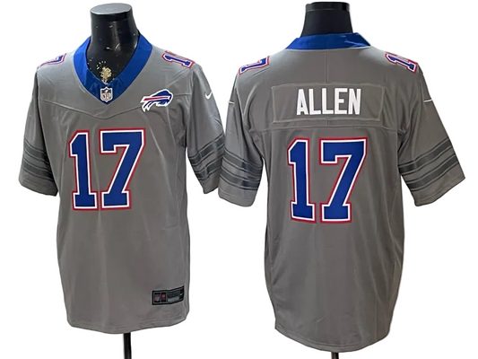 Custom Josh Allen Bills Gray Nickel City Limited Jersey -All Stitched